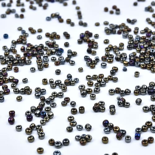 8/0 3mm Tiny Brown Glass Seed Beads for Jewelry Making Japanese Round rocailles DIY Craft Approx.1600Pcs - color: Brown, size: 3mm 8/0