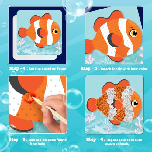 jackinthebox Poke Art Ocean Craft Kit for Kids, Boys & Girls Toys, Ages 4-8 - style: Ocean