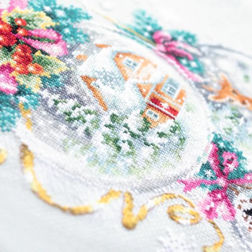 Wizardi Counted Cross-Stitch Kit A Christmas Fairy Tale 100-247 Magic Needle. Counted Cross Stitch for Beginners and Advanced - color: A Christmas Fairy Tale