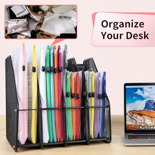 Umriox 12 Pack A3 Mesh Zipper Pouch Bags, Board Game & File Organizer - color: B - Black, size: A3 (16.9x12.4 in)