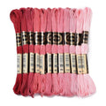 12 Skeins Red Cross Stitch Threads 0.5mm Embroidery Floss 6 Ply Polyester Friendship Bracelets Floss Crafts Floss 12 Color 8.75 Yards(8m)/Skein - color: 12 Skeins, Red