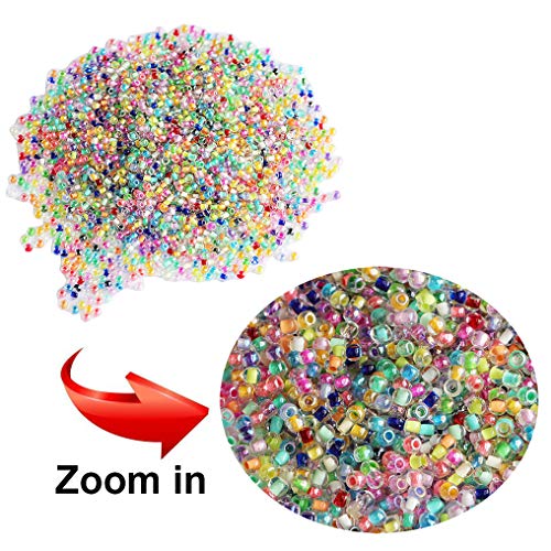 Bala&Fillic 2mm Size Almost Uniform Colors Lined Glass Seed Beads About 20000pcs 12/0 Crystal Seed Beads for Jewelry Making (About 850pcs/Color, 24 Colors) - color: 24 Colors Lined -Size 2mm