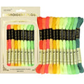 Premium Rainbow Color Embroidery Floss - Cross Stitch Threads - Friendship Bracelets Floss - Crafts Floss - 12 Skeins Per Pack Embroidery Floss,Red-Yellow-Green Gradient - color: Red-Yellow-Green Gradient