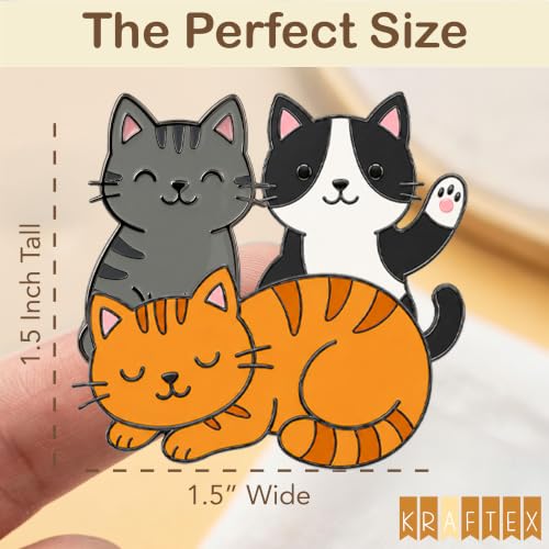 Kraftex Magnetic Needle Minder. Needleminder for Embroidery & Sewing. Cute Needlepoint Accessories. Magnetic Needle Holder for Cross Stitch. Cute Magnet Pin Gift - color: Cats