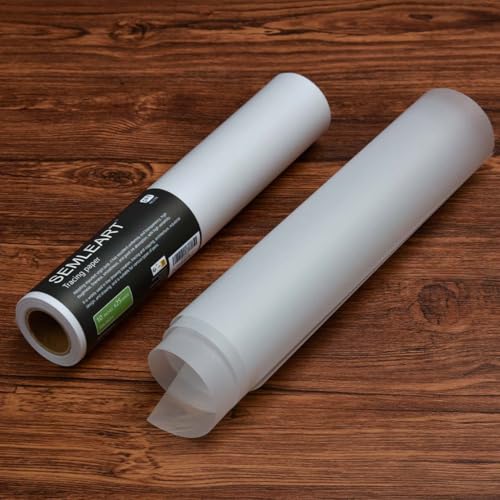 SEMLEART Trace Paper roll 12 inch x 25 Yard,32lb/50gsm,Translucent White tracing Paper for Drawing, Sketching，Sewing Pattern Gift Wrapping,Dressmaking - Sketch & Drafting Paper roll - size: 12in×25yd