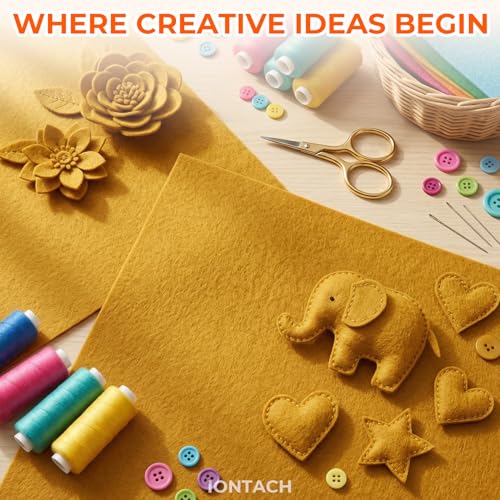 IONTACH 18" X 18" Soft Felt Sheets 1.6mm Thick (2 Packs, Antique Gold) - color: Antique Gold