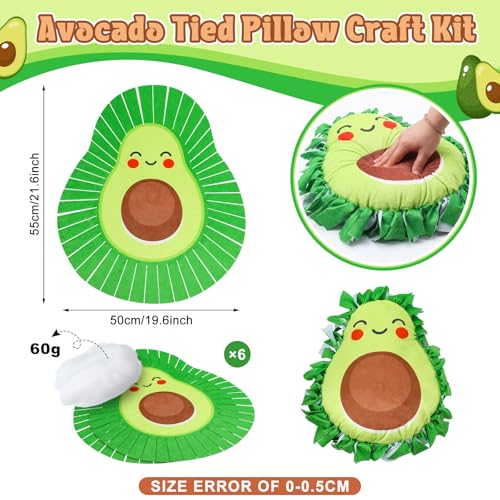 Weysat 6 Sets Avocado Tied Pillow Craft Kit, Avocado Shaped Pillows - style: Avocado