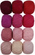 KCS Mercerized Pearl Cotton Thread Size 8 Crochet Needlework Embroidery Threads Ball (12, 12balls07) - color: 12balls07