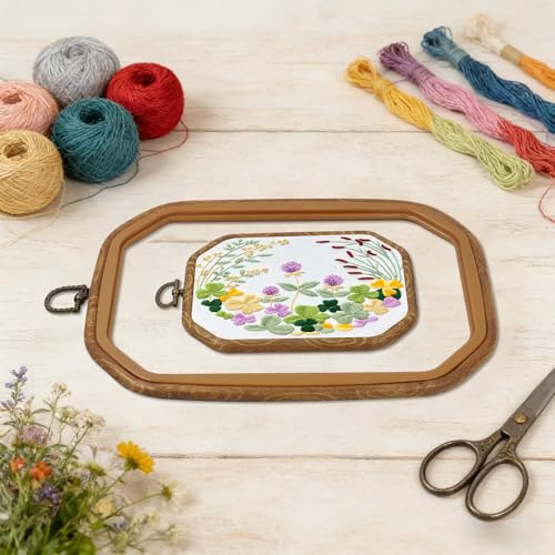 Resin Decorative Embroidery Hoop - 3 Square Pieces 10*7 inch Cross Stitch Hoops Set, Resin Embroidery Frame for Display Sewing Craft Hanging Ornament - style: Square-10*7inch-3pcs