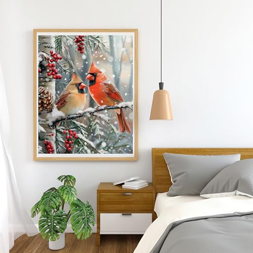 Moohue 14ct Counted Cross Stitch Kits for Adults Winter Animals Birds Printed Stamped Cross Stitch Patterns Kits Cross Stitch Supplies (Winter Animals Birds) - color: Winter Animals Birds