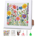 Wildflowers Stamped Cross Stitch Kits for Adult Beginner with Wooden Frame - color: wildflowers Cross Stitch with Framed