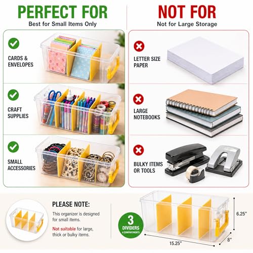 ArtBin Semi Satchel Craft Organizer with 3 Dividers, Yellow Accents - color: Yellow, size: Pack of 1