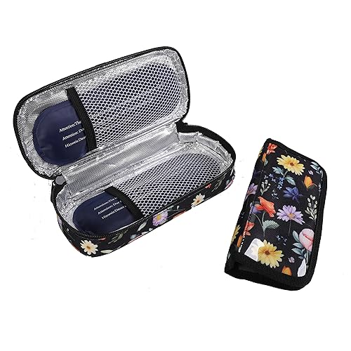apollo walker Insulin Cooler Travel Case Diabetic Medication Cooler with Ice Packs and Insulation Liner insulin travel case tsa approved - color: Floral, size: Small