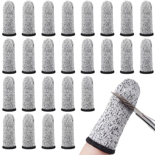 Honoson 20 Pcs Cut Resistant Finger Cots, Reusable, 2.2 Inch, Gray Black - color: Gray Black, size: 2.2 Inch