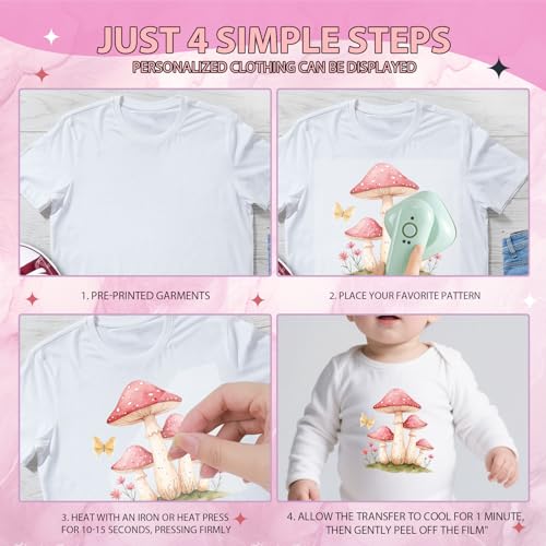 Wxiben Dtf Transfers Ready to Press - 24 Pcs Spring Baby Iron on Transfers for T-Shirts Floral Animals Fairy Heat Transfer Vinyl Decal Sticker Iron on Patches for Clothes Baby Shower Bodysuit Bag DIY - style: Spring Animal