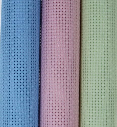 KCS 3 pc of 15" x 18"(38cmx45cm) Counted Cross Stitch Cotton Aida Cloth Needlework Rolled Fabric Box,11CT,Light Blue+Pink+Light Green - color: Light Blue+pink+light Green, size: 11CT
