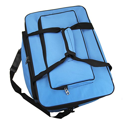 Starsouce Large Capacity Art Supply Organizer Tote Bag – Padded Craft Storage with Adjustable Shoulder Strap, Foldable Travel Caddy for Brushes, Markers, Sketchbook, Watercolor Palette & More - color: Blue