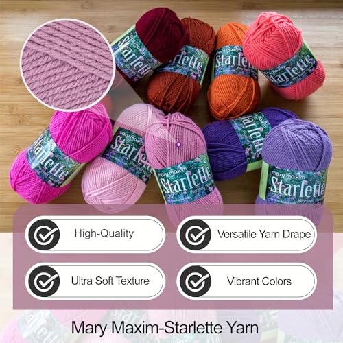 Mary Maxim Starlette Yarn, Pink Acrylic Yarn, 3.5 OZ, 180 Yards, Dusty Rose - color: Dusty Rose