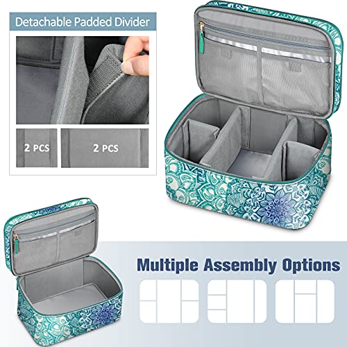 FINPAC Double-Layer Sewing Accessories Storage and Organizer Case Bag - color: Emerald Illusions
