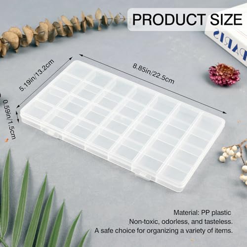 28 Grids Plastic Organizer Box with Dividers for Crafting, Storage Container for Beads & Charms & Accessories(2-Pack)