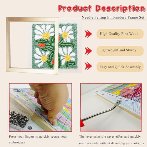 16 Pcs 4 Sets Stretcher Bars for Needlework Canvas Stretcher Bars 10 Different Size Combinations Embroidery Stretcher Bars for Cross Stitch Frame Set with Thumbtack and Remover Tool(Small Size) - size: samll