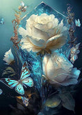 Tiwabb Flower Stamped Cross Stitch Kits for Adults Beginners - color: Flower Butterfly