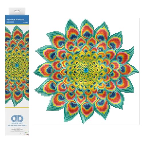 DIAMOND DOTZ Peacock Mandala Pattern Diamond Painting for Adults with Gems