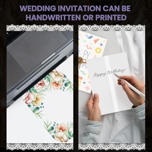 SuFly Pre-Folded Vellum Jackets for 5x7 Invitations, 90-Pack (60lb/93gsm) Translucent Vellum Paper 5x7 Sleeves, Invitation Jackets, Elegant Wedding Invitation Accessories, Envelope Liners, DIY Crafts. - size: 5" x 7", 90 Pack