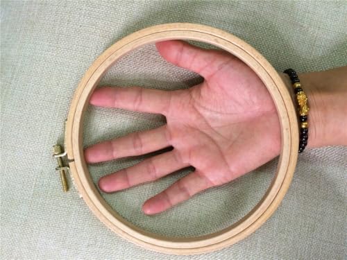 Beech Wood Embroidery Hoops - Small Round Craft Frames for Hand Stitching, Cross Stitch, DIY Art, Natural Wooden Hoops Small Wooden Craft Rings Round Stitching Frames (5pcs, 6 inch) - color: 5pcs, size: 6 inch