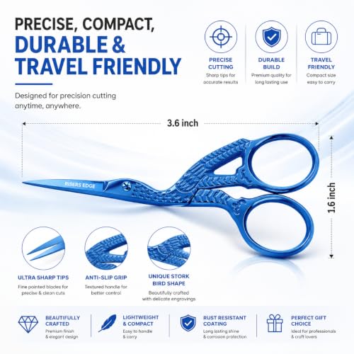Embroidery Scissors, Stork Scissors for Sewing & Thread Cutting