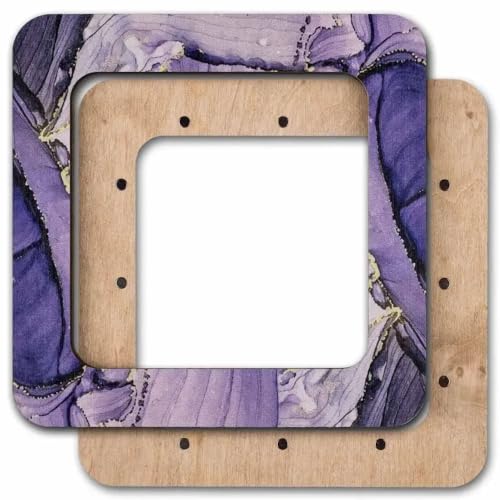 Magnetic Embroidery Hoop Medium – 4"x4" Inner Size, Square Wooden Hoop for Perforated Paper & Plastic Canvas, Amethyst Purple | FLMP-019 - color: Amethyst