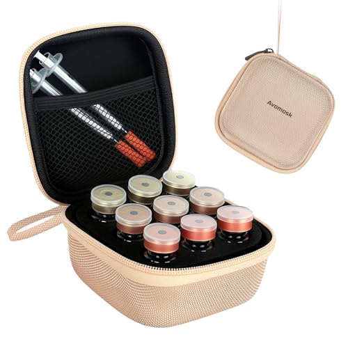 9 Slots 10ml Peptide Case, Vial Holder, Vial Case for Fridge and Travel, Fits 5ml10ml Standard Vials, Diabetic Supplies (Case Only, Gold) - size: 9 Slots 10ml