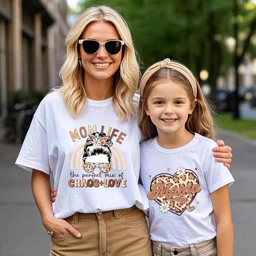 Dazoratix Mother's Day Transfer Stickers - 20 Sheets Mama Iron on Transfers Ready to Press Heat Patches Vinyl DTF Decals for T Shirts Clothes DIY Crafts Women Clothing Bag Appliques Pillow Decorations - style: Mama-Leopard