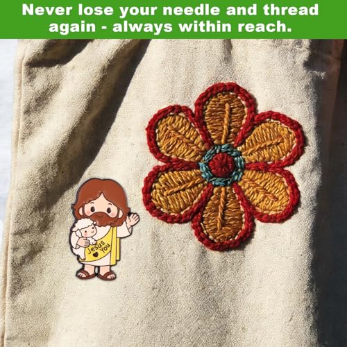 Jesus Needle Minder, Funny Magnetic Cross Stitch Needle Minder