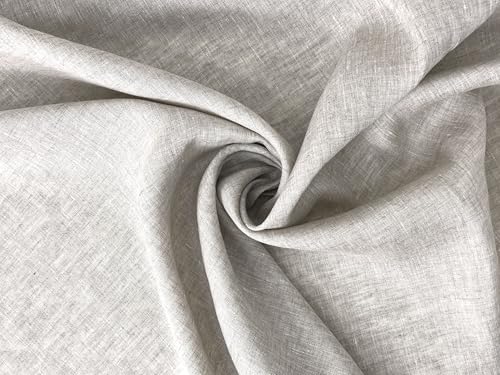 100% Linen Fabric – Lightweight – Two-Tone Effect – Pre-Washed Soft & Breathable – 52" Wide – by The Linen Lab (Light Natural, 3 Yard pre Cut) - color: Light Natural, size: 3 yard pre cut