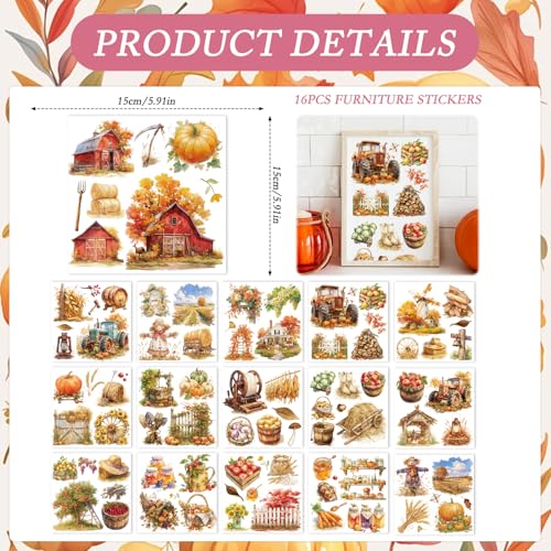 Rub on Transfers for Furniture DIY Crafts Autumn Farm - color: Autumn Farm