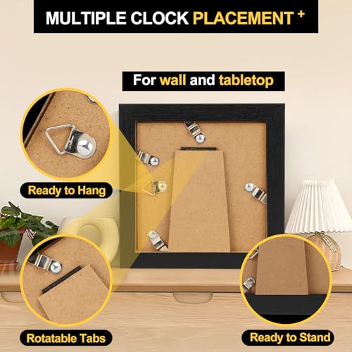 TOFOREVO 6x6 Picture Frames with 4x4 Mat Set of 2, Black - color: Black Wood Grain, size: 6x6