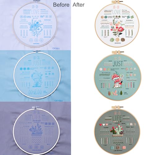COCOMOX Embroidery Kit for Beginners Adults, Needlepoint Cross Stitch Kits - color: Simple pattern