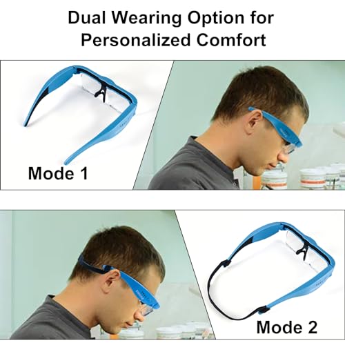 Magnifying Glass with Light Hands Free Magnifying Glasses Headset - color: Blue, size: Without Case