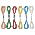 PATIKIL 6 Skeins Embroidery Floss, Metallic Embroidery Thread Nylon Threads Bracelets String for Cross-Stitch Hand Embroidery, Blue/Dark Green/Red/Light Gold/Bronze/Silver - color: Blue/Dark Green/Red/Light Gold/Bronze/Silver