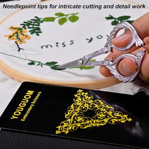 YOUGUOM Needlepoint Scissors, Small Embroidery Scissors with Cover - color: Purple