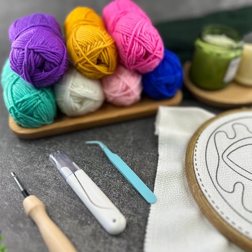 Nytale Punch Needle Kit for Beginners Adults - Easy DIY Coaster Embroidery Set with Yarn, Tools, Patterns & Video Tutorial - Fun Pop Art Gift for Friends & Kids (6PCS) - color: Pop, style: Modern