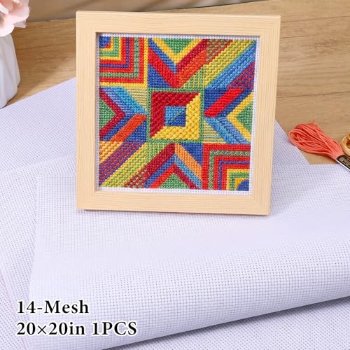 Needlepoint Canvas, 14 Mesh, 20" x 20", White - size: 20" x 20"