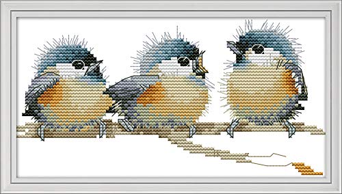 CaptainCrafts Cross Stitch Kits for Adults Stamped 11CT Birds Pattern - color: Stamped 11CT