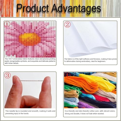 niurenmaoyi 6 Pack Abstract Bookmark Stamped Cross Stitch Kits for Beginner - color: Cross Stitch Kits0512-04