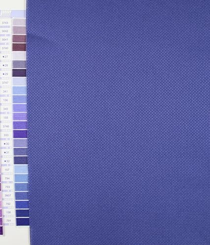 KCS 12" x 59" (30cmx 149cm) 18CT Counted Cotton Aida Cloth Cross Stitch Fabric (Royal Blue) - color: Royal Blue