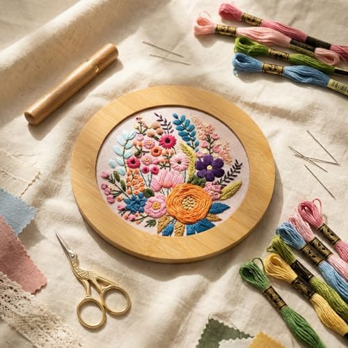 RattanView 12 Pcs Wood Embroidery Hoop Frame for Display 6 & 8 Inch - color: Natural, size: 6 inch/8 inch