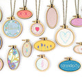 Gnognauq 7pcs Mini Ring Embroidery Circle,Mini Round Oval Wood Hoops DIY Wooden Cross Stitch Hoops for Kit Frame Craft