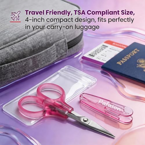 PAFASON Small Travel Sewing Craft Scissors Set Straight Precision Fine Tip - style: American