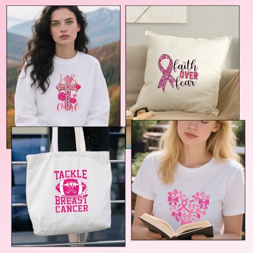 30 Pcs Breast Cancer Awareness Dtf Transfers Ready to Press - color: Breast Cancer Awareness